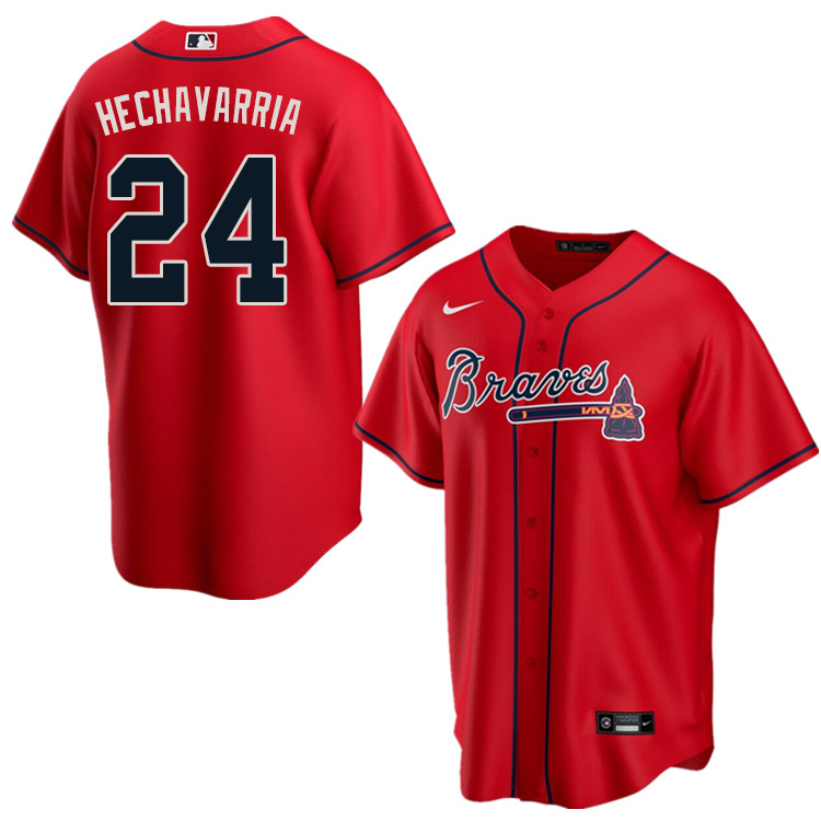 Nike Men #24 Adeiny Hechavarria Atlanta Braves Baseball Jerseys Sale-Red